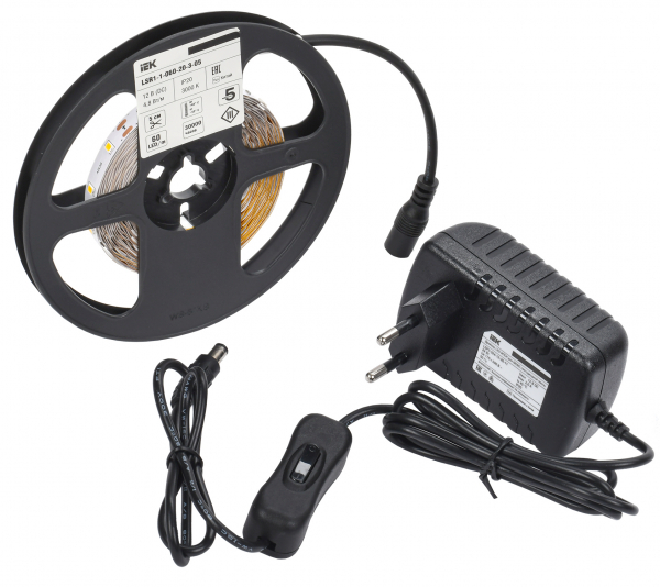 IEK Комплект DIY (2835WW60-4,8-IP20-12В 5м + др. + выкл.)