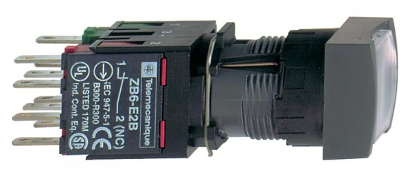 Schneider Electric Кнопка 16мм 12-24В белая квадратная с подсветкой XB6CW1B5B