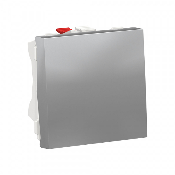 Schneider Electric Unica Modular Алюминий Выключатель 1-клавишный, сх. 1, 10 AX, 250В, 2 модуля