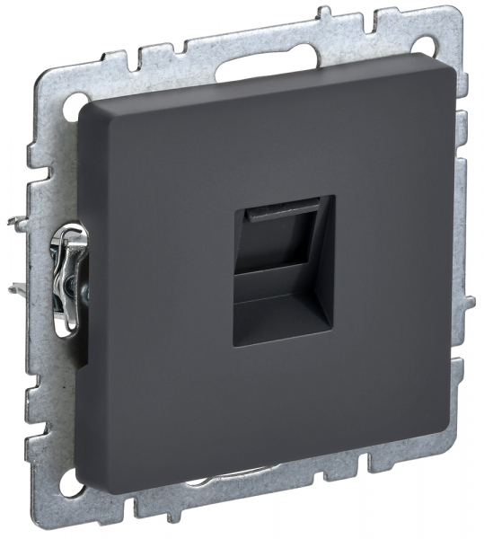 IEK BRITE BASE Графит Розетка комп. RJ45 кат.6 РК11-БрГ