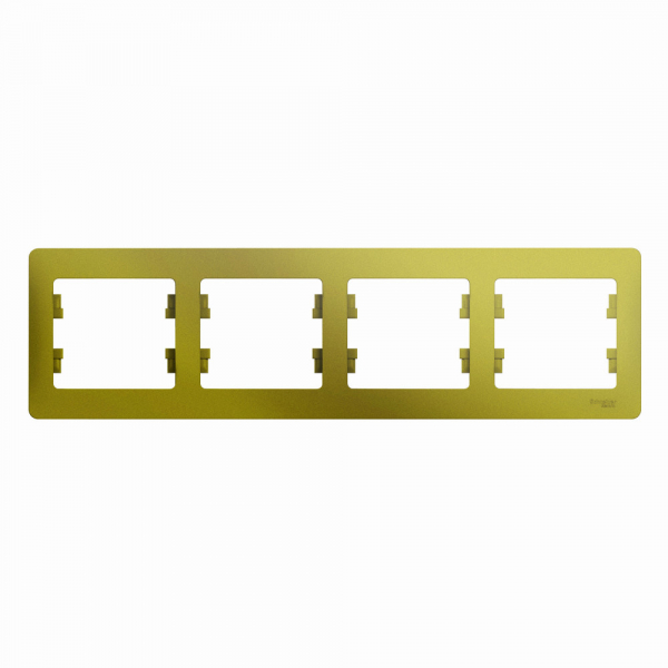 Systeme Electric Glossa Фисташковый Рамка 4-ая, горизонтальная