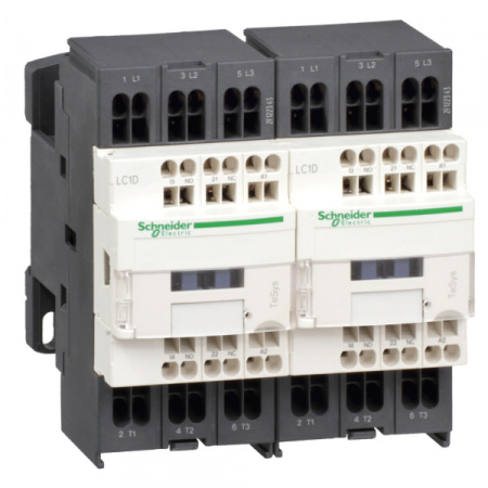 Schneider Electric Contactors D Контактор реверсивный 3Р 9A, НО+НЗ, 24В DС, пружинный зажим (LC2D093BD)