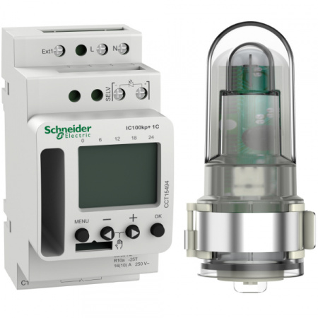 Schneider Electric Сумеречный выключатель ic100kp+ 1с прогр.C улич.Дат,1вых,под-ка bt модуля (excluded)