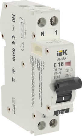 IEK ARMAT АВДТ B06S 1P+NP C16 30мА тип A (18мм)
