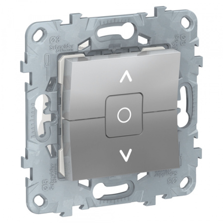 Schneider Electric Unica New Алюминий Выключатель для жалюзи, 2-клавишный, с фиксацией, сх. 4