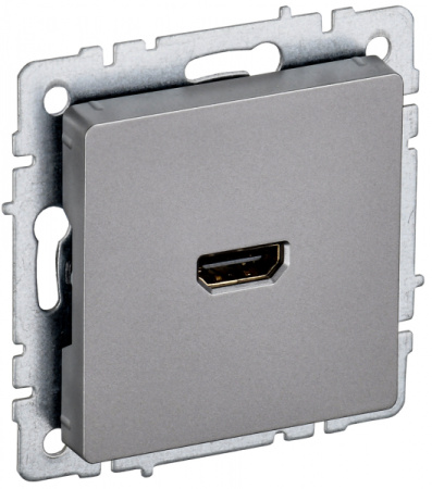 IEK BRITE BASE Сталь Розетка HDMI РHDMI-0-БрС