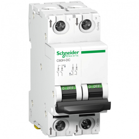 Schneider Electric Acti 9 C60H-DC Автоматический выключатель 2P 0,5A (C) 500В DC