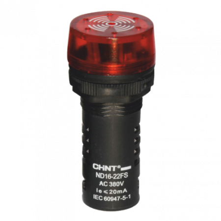 CHINT Сигнализатор звуковой ND16-22FS Φ22 мм красный LED АС220В (R)