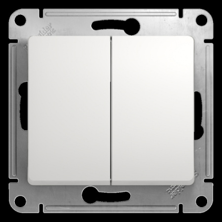 Systeme Electric Glossa Бел Выключатель 2-клавишный, сх.5, 10АХ