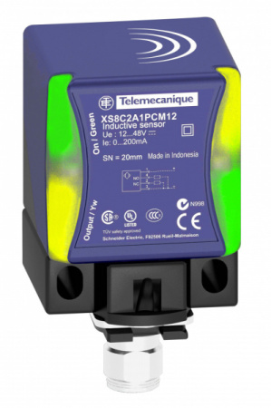 Schneider Electric Датчик индуктивный 20мм, кубической формы, 12…48 В DC, М12, PNP