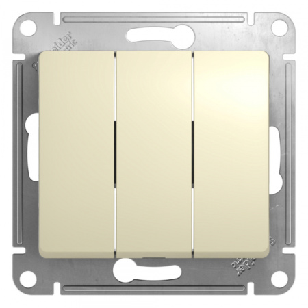 Systeme Electric Glossa Беж Выключатель 3-клавишный, сх.3, 10АХ
