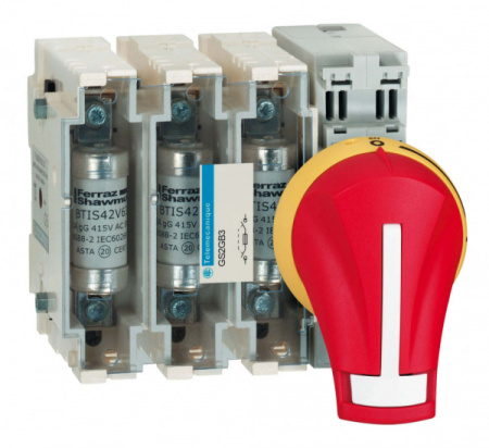 Schneider Electric Ручки для фронтальных выносных рукояток IP65, красный/желтый (GS2AH520)