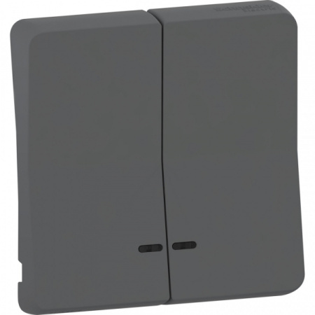 Schneider Electric Mureva Styl Антрацит Клавиша 2-ая с линзой подсветки, IP55