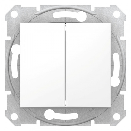 Schneider Electric Sedna Бел Выключатель 2-клавишный 10А (сх.5)