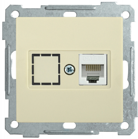 IEK РK10-1-Б Розетка компьютерная RJ45 Cat5e BOLERO кремовый