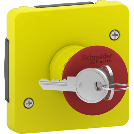 Schneider Electric Mureva Styl Желтый Выключатель аварийный с ключом д/активации, 3А, IP55