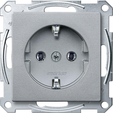Schneider Electric Merten SM Алюминий Розетка с/з безвинт. зажим