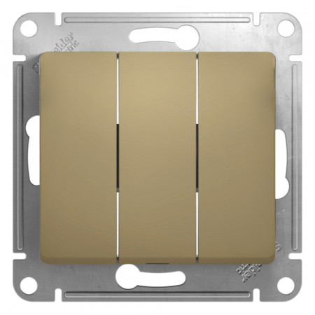 Systeme Electric Glossa Титан Выключатель 3-клавишный, сх.3, 10АХ