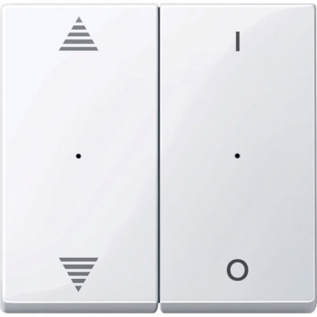 Schneider Electric Merten KNX\EIB SM Актив Бел Клавиша для модуля 2-кнопочного выключателя, с символами ВВ/ВН, 1/0 (MTN619625)