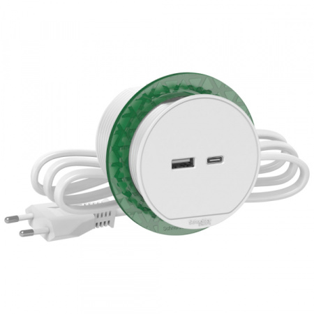 Schneider Electric Unica System+ Белый Блок розеточный usb тип А + тип С