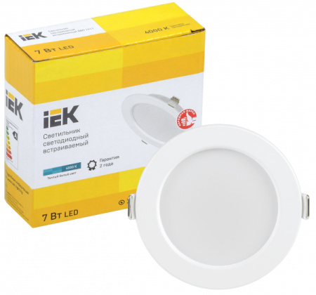 IEK Светильник LED ДВО 1611 белый круг 7Вт 4000К IP20