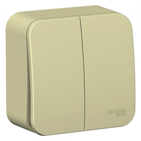 Systeme Electric Blanca наруж Беж Выключатель 2-клавишный (cх.5) изолир. пластина 10А, 250B