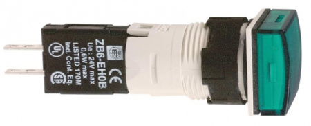 Schneider Electric XB6 Лампа сигнальная 12-24V 16мм зеленая, квадратная с подсветкой
