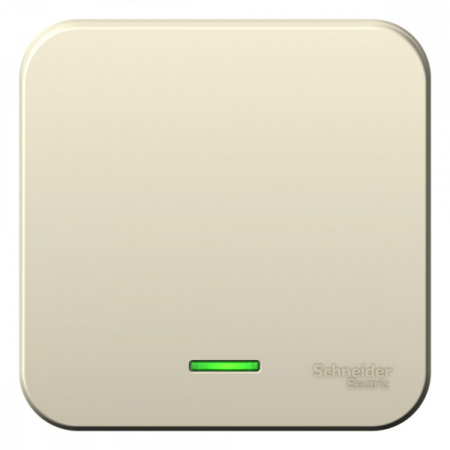 Systeme Electric Blanca наруж Молочный Выключатель 1-клавишный с подсветкой 10А, 250B, изолир. пластина