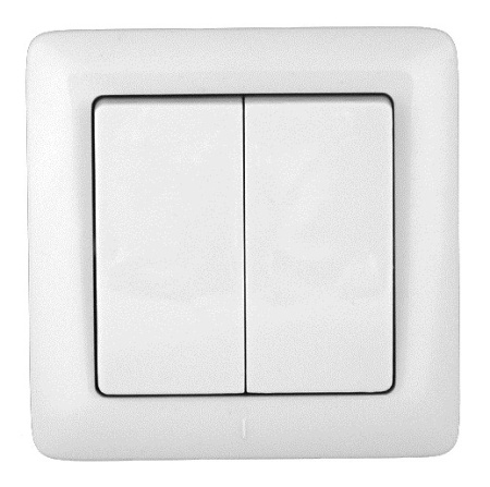 Systeme Electric Wessen ХИТ внутр Бел Выключатель 2-клавишный 6А, 250В