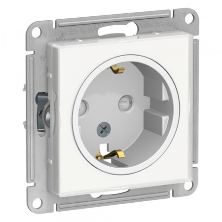 Systeme Electric AtlasDesign Art Бел Розетка с/з со шторками, 16А, механизм