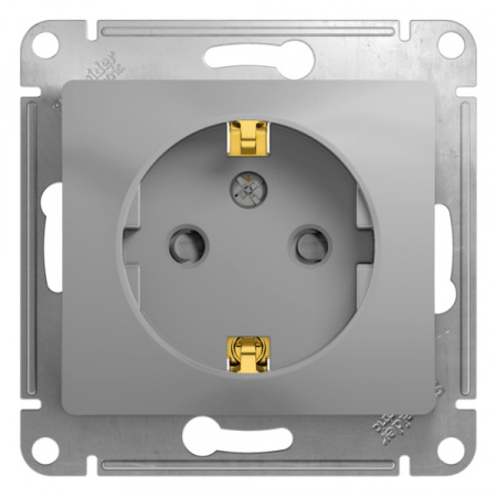 Systeme Electric Glossa Алюминий Розетка с/з со шторками