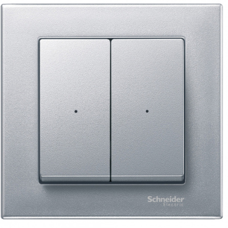 Schneider Electric Merten KNX SM Алюминий Накладка светорегулятора 2-х канального нажимного (используется с мех. 568499+568099)