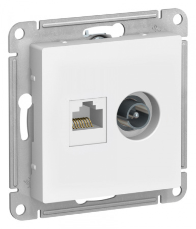 Systeme Electric AtlasDesign Лотос Розетка двойная ТВ + компьютерная RJ45, кат. 5Е