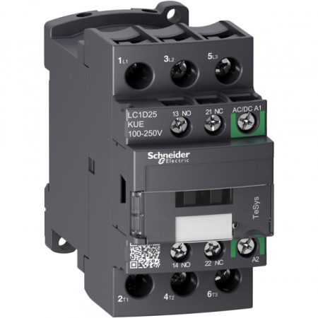 Schneider Electric TeSys D Контактор D 3P AC3 440В 25A, катушка управления 100-250В AC/DC, зажим под винт