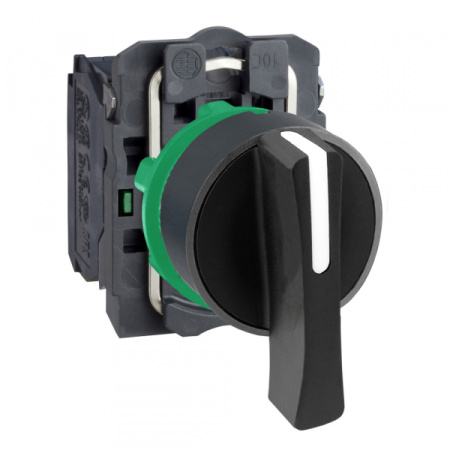 Schneider Electric XB5 Переключатель 1-0-2 с фиксацией чёрный 2НО удлинённая ручка