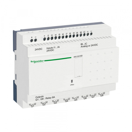 Schneider Electric Zelio Logic Интеллектуальное реле без дисплея, компактное, только LADDER 12вх/8вых, =24В