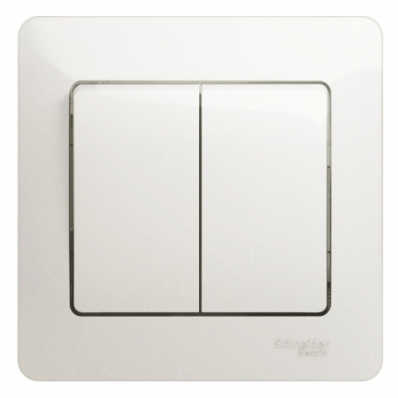 Systeme Electric Glossa Перламутр Выключатель 2-клавишный, сх.5, 10АХ (в сборе)