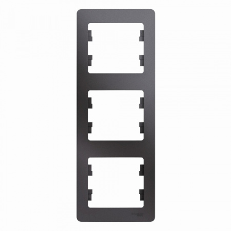 Systeme Electric Glossa Графит Рамка 3-ая, вертикальная