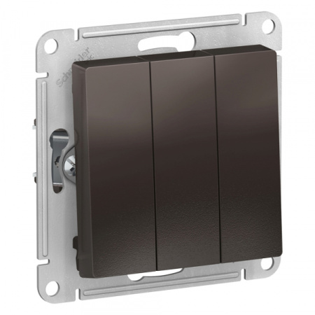 Systeme Electric AtlasDesign Мокко Выключатель 3-клавишный сх.1+1+1, 10АХ, механизм