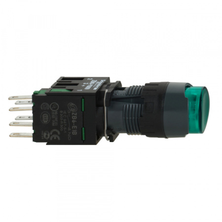 Schneider Electric Кнопка 16мм зеленая с подсветкой XB6AE3B1B