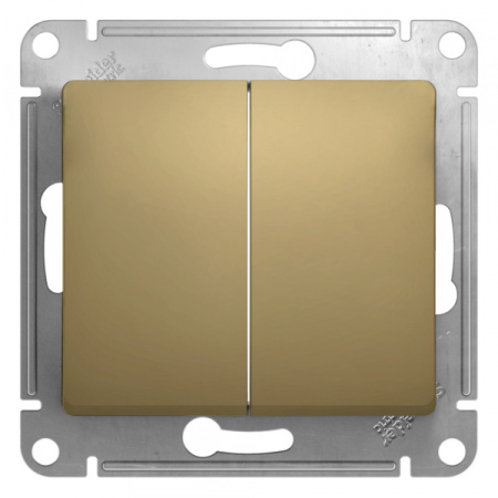 Systeme Electric Glossa Титан Выключатель 2-клавишный, сх.5, 10АХ