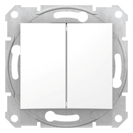 Schneider Electric Sedna Бел Переключатель 2-клавишный 10А (сх.6+6)