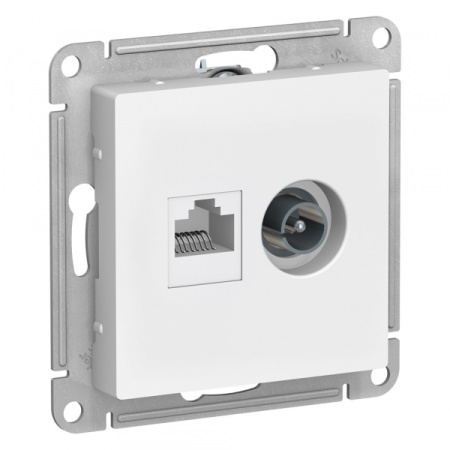 Systeme Electric AtlasDesign Бел Розетка двойная ТВ + компьютерная RJ45, кат. 5Е