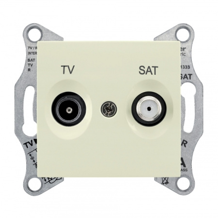 Schneider Electric Sedna Беж Розетка TV/SAT проходная 8dB