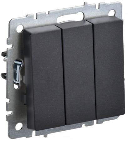 IEK BRITE BASE Черный Выключ. 3-кл 10А ВС10-3-0-БрЧ