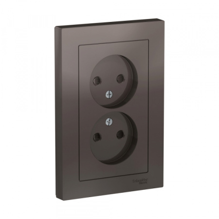 Systeme Electric AtlasDesign Мокко Розетка б/з двойная, со шторками,16А, в сборе