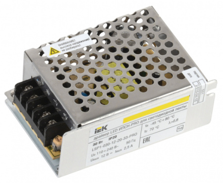 IEK Драйвер LED ИПСН-PRO 30Вт 12 В блок - клеммы IP20