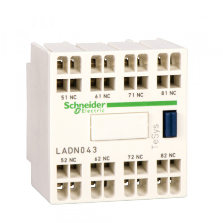 Schneider Electric Contactors D Дополнительный контактный блок 4НЗ фронтальный монтаж, пружинный зажим (LADN403)