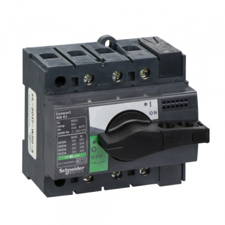 Schneider Electric Interpact INS/INV Выключатель-разъединитель 3P 63А рукоятка спереди