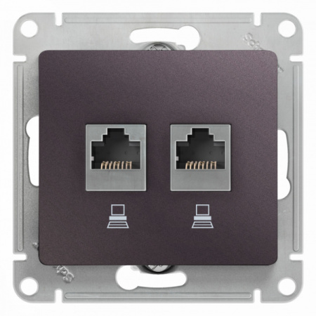 Systeme Electric Glossa Сиреневый туман Розетка 2-ая компьютерная RJ45+RJ45, кат.5E